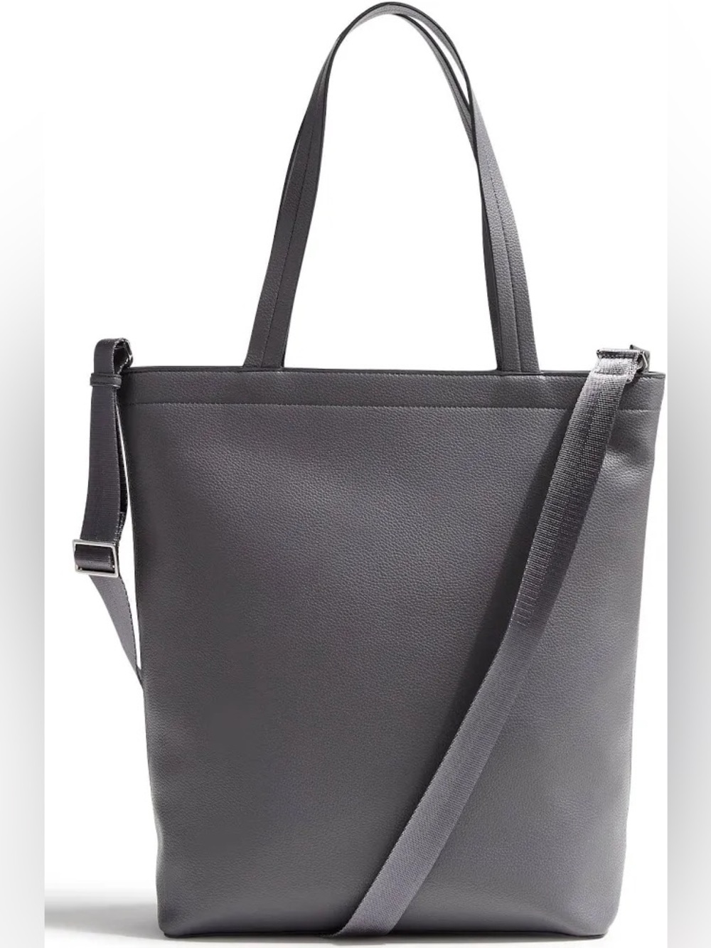 NWT Vera Bradley North South Grey Tote Bag with Adjustable Strap